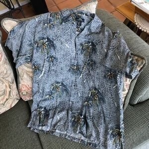 🌺 Newport Blue Hawaiian Aloha Men’s Shirt XL